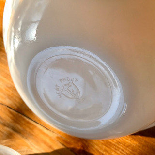 USA製 HEAT PROOF フェデラル社 ビンテージ ミルクボウル4点セット ミルクガラスの画像