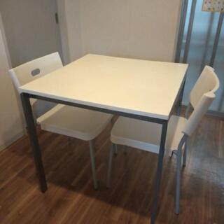 IKEAダイニングテーブルセット　75×75×74 　椅子2脚セット