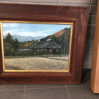 年代のものですがとてもきれいな油絵と掛け軸