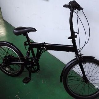 《商談成立しました》《市内配達無料》　中古車　折り畳み式　20インチ　マットブラック　６段切り替え