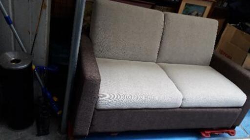 ☆中古 激安！！ ソファベッド　2人掛け　ベージュ系　布製　￥8,000！！