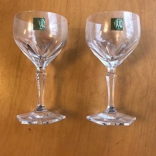 保谷クリスタル製ワイングラス2客セット【未使用品】の画像