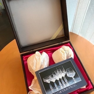 保谷クリスタル製ワイングラス2客セット【未使用品】の画像