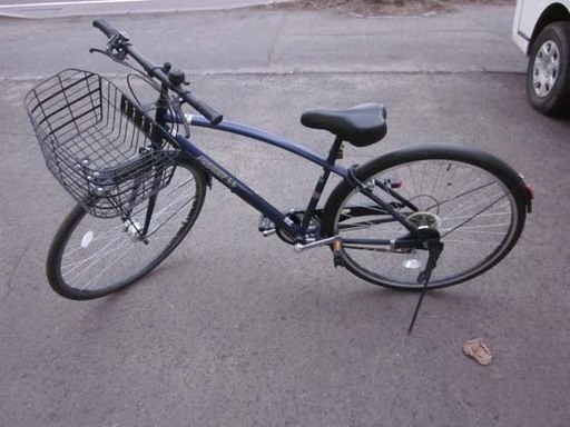 南12条 27インチ 自転車 シティサイクル 変速6段 紺色