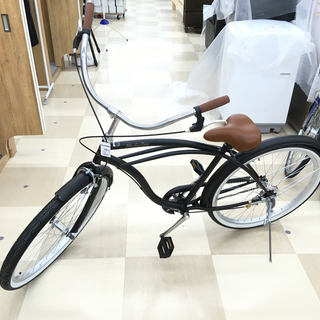 ビーチクルーザー26インチ自転車 マットブラック BC260