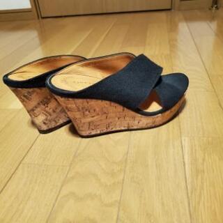 ※値下げしました！！Vanitybeautyの黒のミュール(size:L)ヒール高:10センチの画像