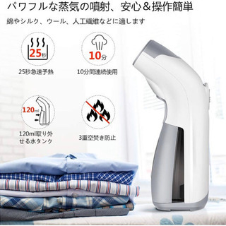 スチームアイロン ハンディスチーマー 持ち運び簡単 水漏れ防止 家庭 出張 旅行 新品未使用の画像