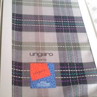 新品　ungaro　paris　チェック　綿 100％　ブルーミ...