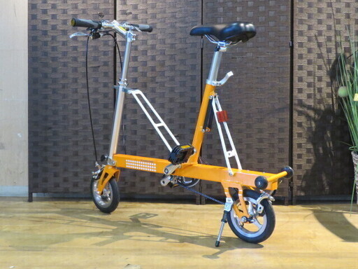 ■ミズタニ自転車 CARRYME キャリーミー 折り畳み自転車 8インチ オレンジ コンパクト スタイリッシュ 収納楽々! 自転車 札