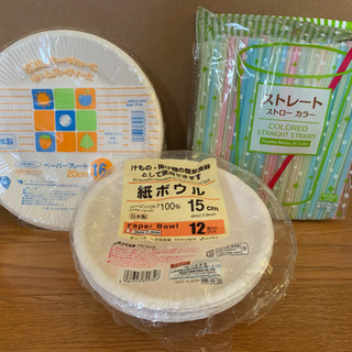 保育や図工で！制作用紙皿、紙ボウル、ストロー