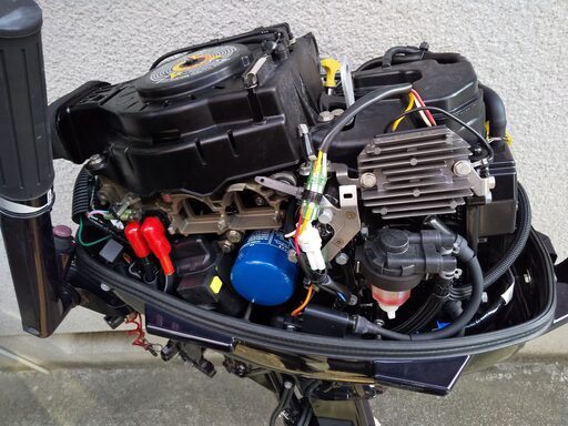 トーハツ船外機4サイクル9.9馬力インジェクションモデル(tohatsu-msf9.9d ef トランサムL）セル付き