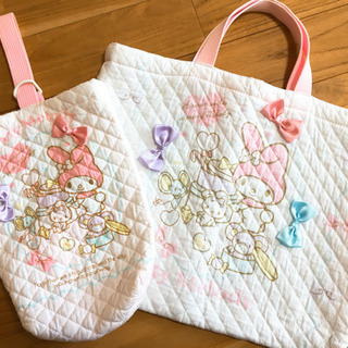 新学期準備　マイメロディ 上靴袋と手さげ袋