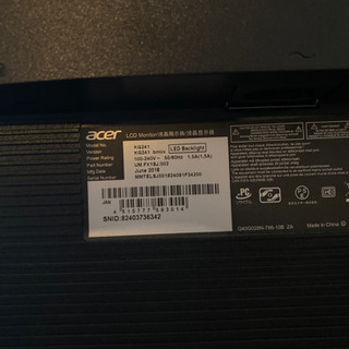 中古　液晶モニター　24インチ　Acer KG241 の画像