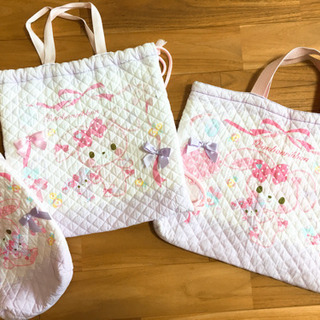 新学期準備　サンリオ　ナップザック　手さげ袋　上靴袋