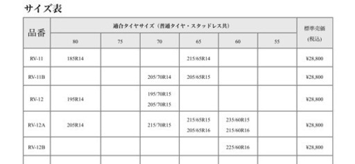 タイヤチェーン（実使用なし）※要サイズ確認