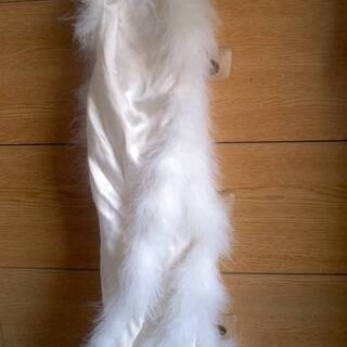 美品 マフラー ファー 白 MOON BAT ホワイト ポリエス...