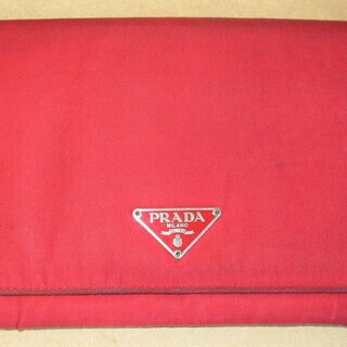 ☆プラダ PRADA 二つ折り長財布 レッド◆ファッションのアク...