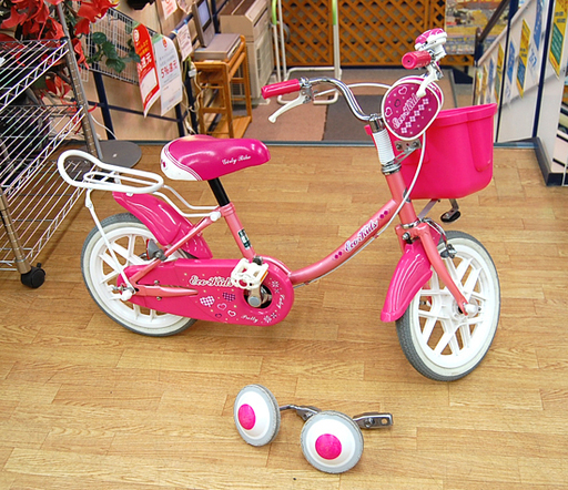 自転車 14インチ 補助輪付 子ども eco kids キッズ カゴ・ベル・スタンド・・ポーチ付き ブリヂストン ☆ PayPay(ペイペイ)決済可能 ☆ 札幌市 清田区 平岡