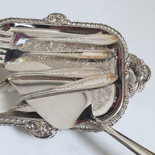 銀食器 ケーキセットの画像