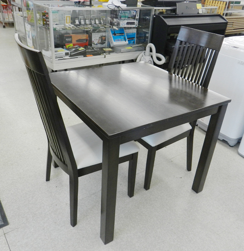 二人掛け ダイニングセット 80×80 ニトリ 椅子2脚セット 一人暮らしに NITORI ☆ PayPay(ペイペイ)決済可能 ☆ 札幌市 北区 屯田