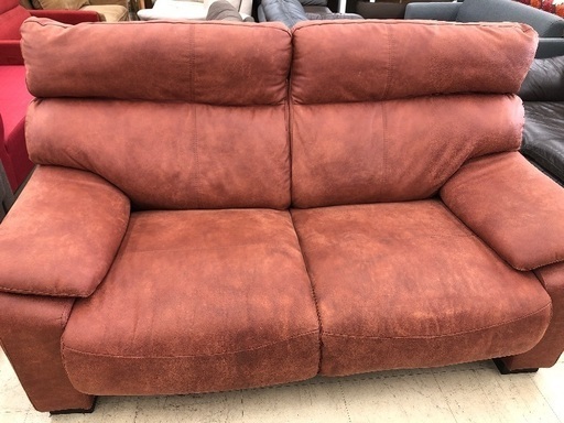 2人掛けソファー 茶色 スウェード