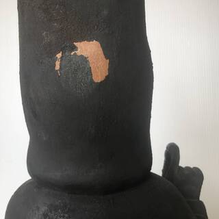 大型　古い木彫 彫刻 　観音様の一刀彫り　仏教美術 中国　骨董　　高さ90cm の画像