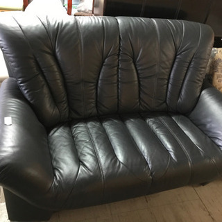 JF00217 ダークグレー2Pソファ 二人掛け長椅子 合皮 レザー