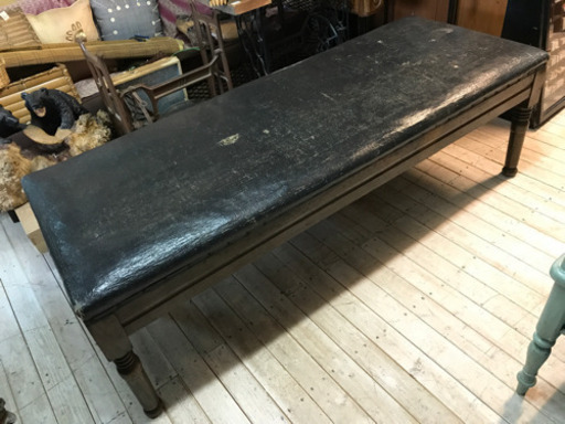 JF00218 【アンティーク レトロ 診察台 あんま台 病院】ベンチ ロビー ベッド