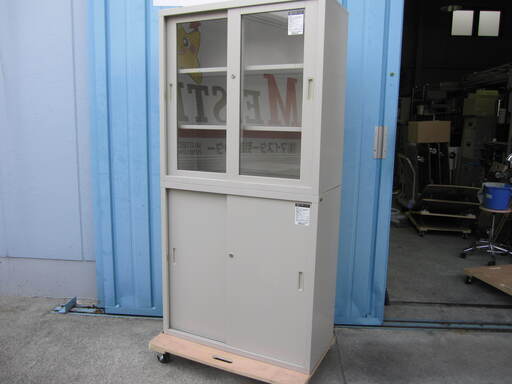上下書庫セット　ガラス/引違い　コクヨ製　SH-334GF1 / SH-335F1C