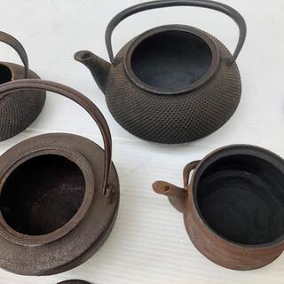 古い鉄瓶まとめて4点セットの画像