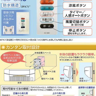 高須産業(TSK) 涼風暖房機 浴室用暖房機 防水仕様 ホワイト SDG-1200GBM