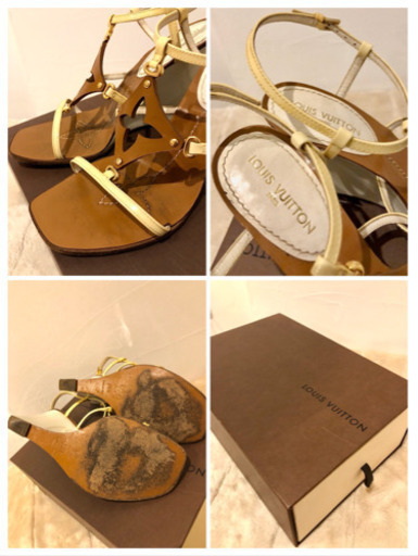 【正規店購入/送料込/箱付き】 ルイヴィトン LOUIS VUITTON サンダル 白 ウェッジソール 靴 ヴィトン