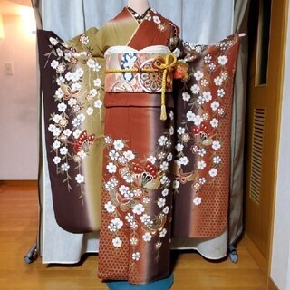 振袖⑥、長襦袢、袋帯、小物 7点セット