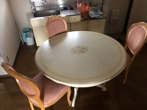 ロココ調家具【値下げ】ロココダイニングテーブルセット