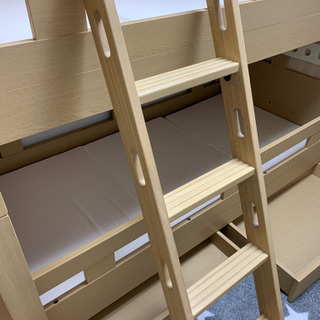 木の木製二段ベット★2段★別々でも使用可能★マットレス付きの画像