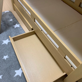 木の木製二段ベット★2段★別々でも使用可能★マットレス付きの画像