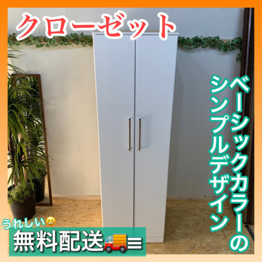 ✨インテリアハウス✨《ベーシックカラーのシンプルデザイン》クローゼット内鏡付き無料配送