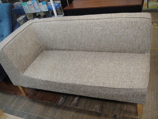 ワンアーム２人掛けソファ　布カバーリングタイプ　片袖ソファ　ベンチソファ