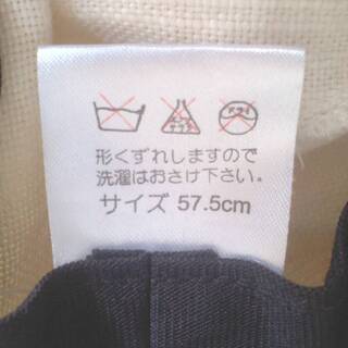 帽子　白　綿 45%　麻 55%　トリミング　ナイロン　サイズ　57.5cm　ホワイトの画像