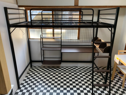 【リサイクルサービス八光　田上店　配達・設置OK】パイプ式　ロフトシステムベット　ブラック