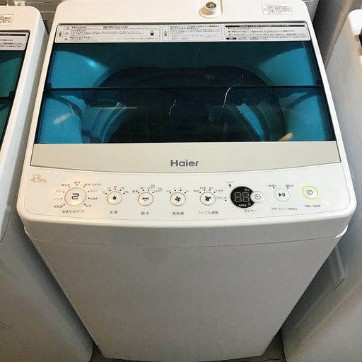 【送料無料・設置無料サービス有り】洗濯機 2017年製 Haier JW-C45A 中古