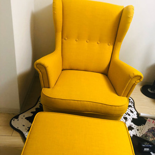 1人がけソファ　イエロー　おしゃれの画像
