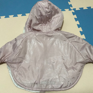 ポンチョ型 ピンク色 コート 70~80cmの画像