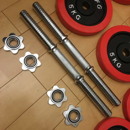WILD FIT 40kgセット(片手20kg×2組) レギュラー 赤ラバー 可変式ダンベル