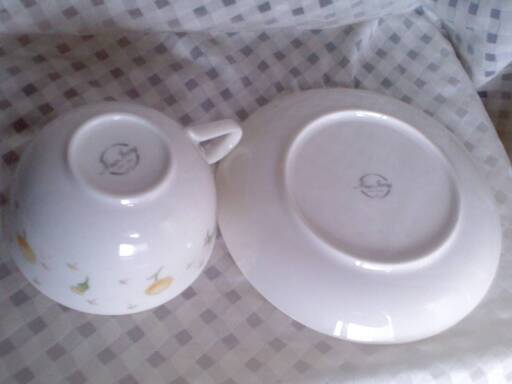 New Ivory　HOYA CHINA　JAPAN　5客セット　カップ&ソーサー　ティーカップ　コーヒーカップ　花柄　5色
