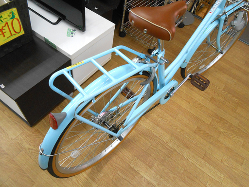 24インチ 自転車 ￥6800- 水色 シティサイクル ママチャリ ☆ PayPay(ペイペイ)決済可能 ☆ 札幌市 清田区 平岡
