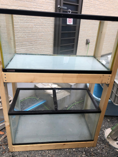 ガラス水槽900×450×450 3台　水槽台セット