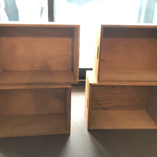 木箱　4個【おもちゃ箱、本箱に】