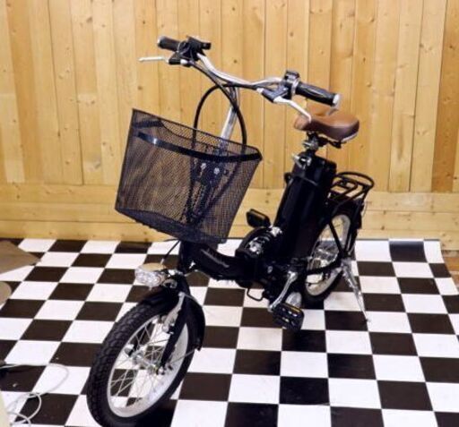 Air bike　折り畳み電動アシスト自転車　16インチ　ブラック　LEDライト　サイクリング　荷台付き