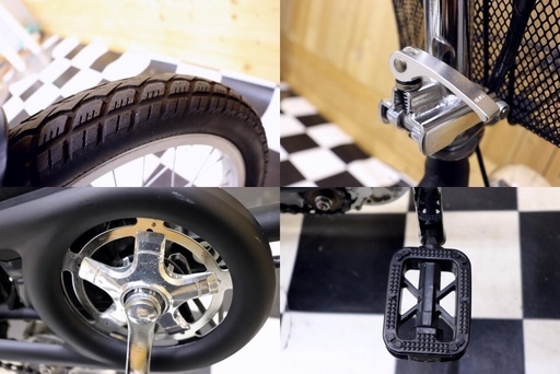Air bike　折り畳み電動アシスト自転車　16インチ　ブラック　LEDライト　サイクリング　荷台付き